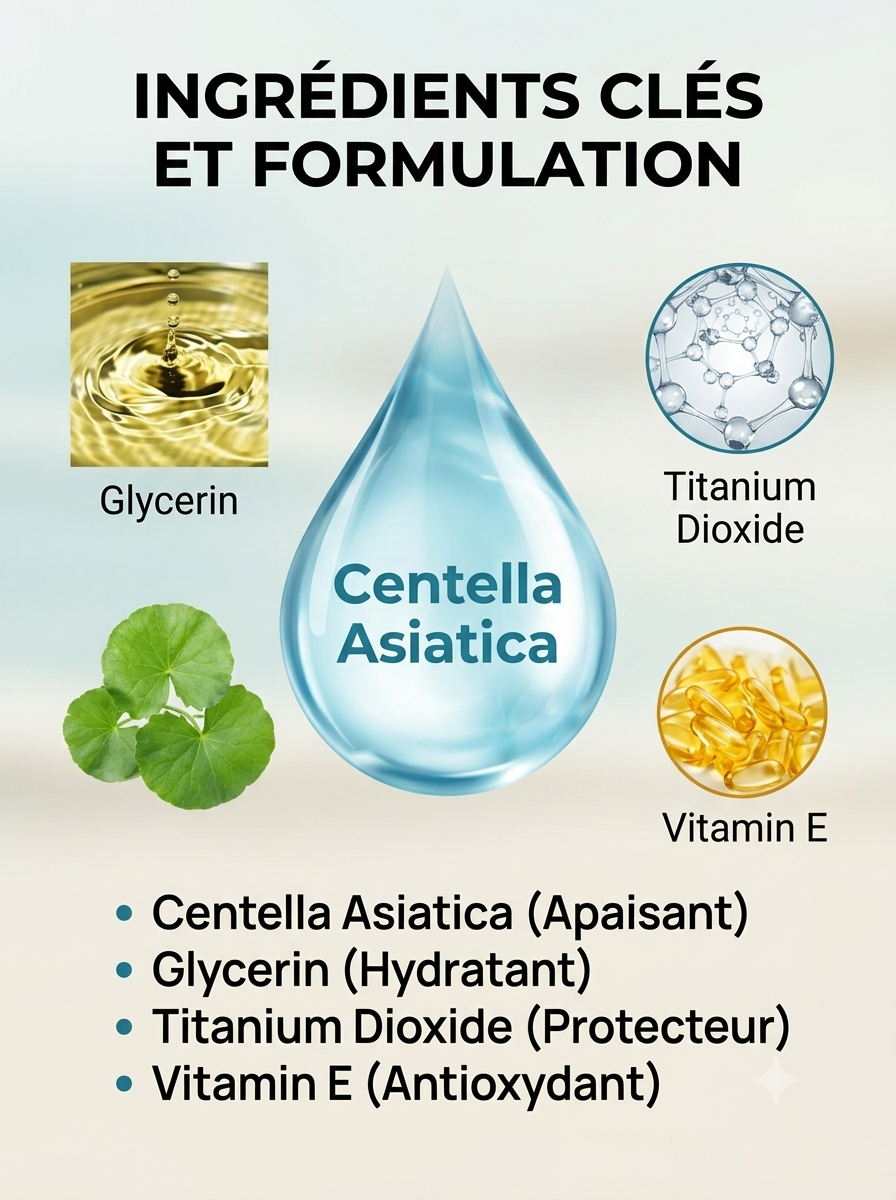Lot de 5 Crème solaire  SPF50+ à la Centella Asiatica - Protection Haute Durée & Hydratation