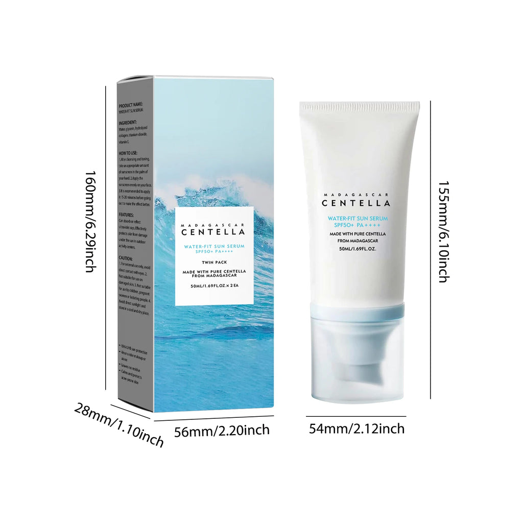 Lot de 5 Crème solaire  SPF50+ à la Centella Asiatica - Protection Haute Durée & Hydratation